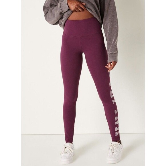 VS PINK LEGGINGS COTTON xl maroon - Picture 7 of 9